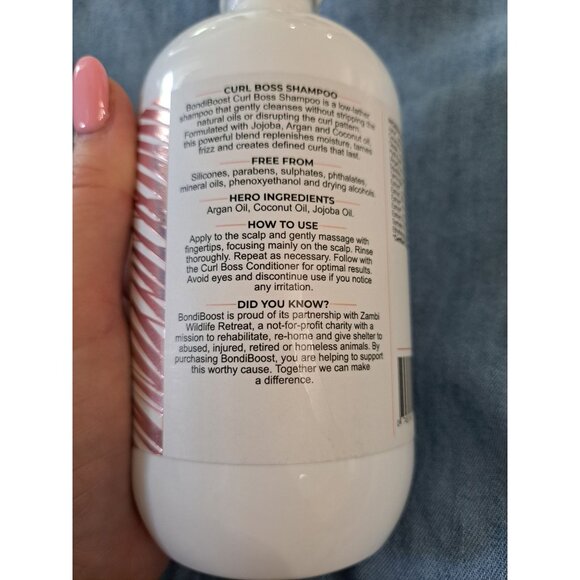 Bondi Boost Curl Boss Shampoo 500ml Vegan Paraben/Silicone Free Curly Hair NEW - Picture 3 of 5
